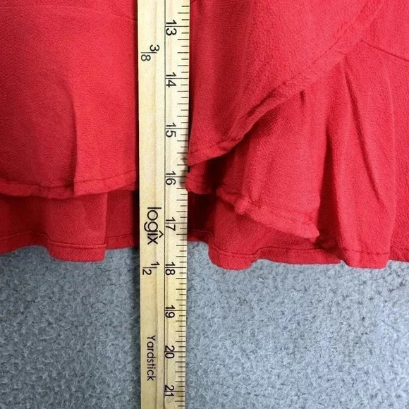 American Eagle skirt womens small red faux wrap pockets lightweight boho beach - Picture 4 of 10